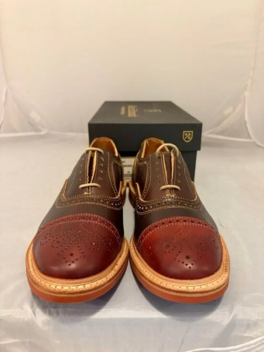 Allen Edmonds Rudolph Brown Leather Oxford Wingtip Mens dress shoe size 9.5 10